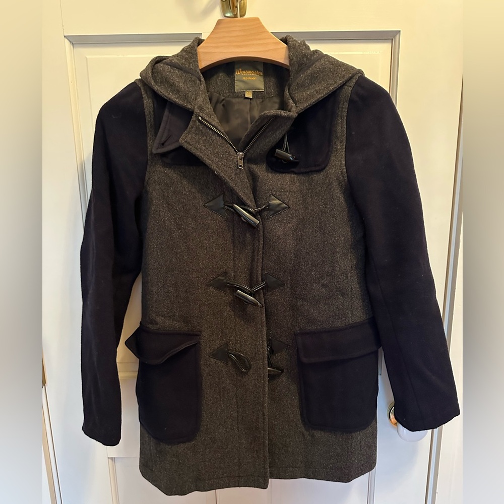 Madewell Wearmaster Wool Toggle Coat XS Charcoal/Navy